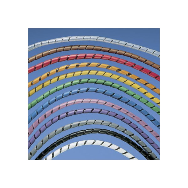 Spiral Wrap, 2 in Max Bundle Dia., 100 ft, Polyethylene, Gray